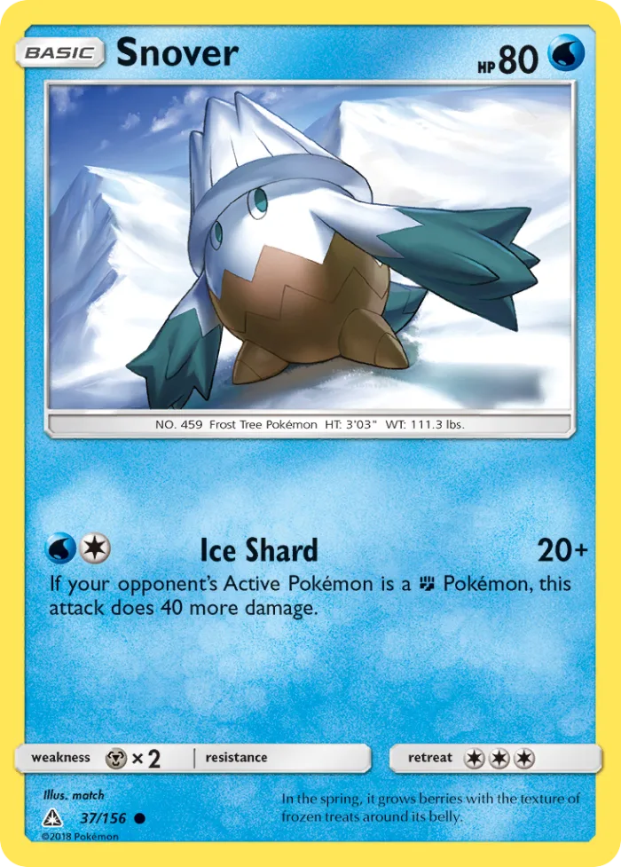 Snover #37 Ultra Prism Pokemon card