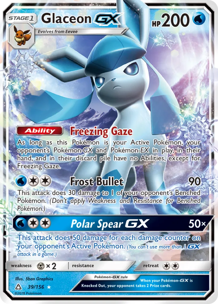 Glaceon-GX #39 Ultra Prism Pokemon card