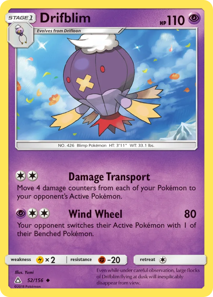 Drifblim #52 Ultra Prism Pokemon card