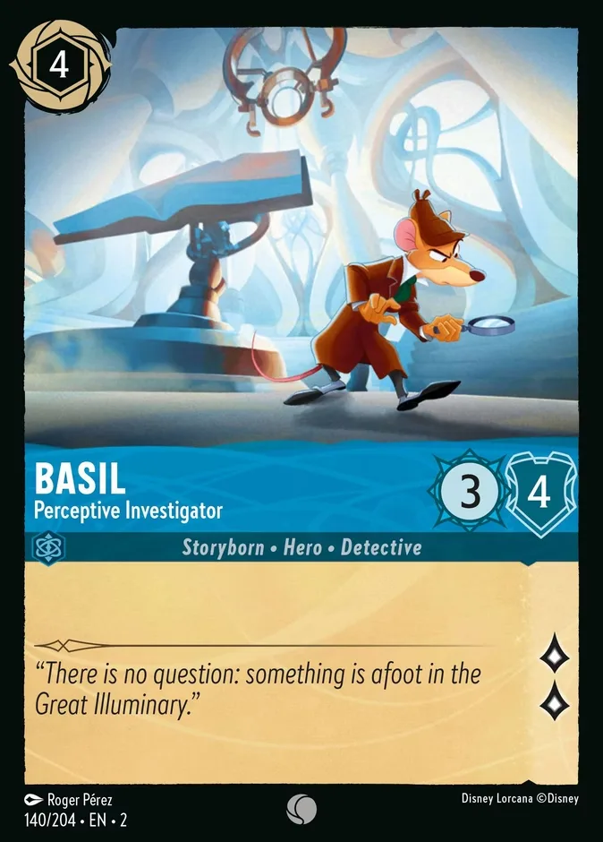 Basil #140 Rise of the Floodborn Disney Lorcana card