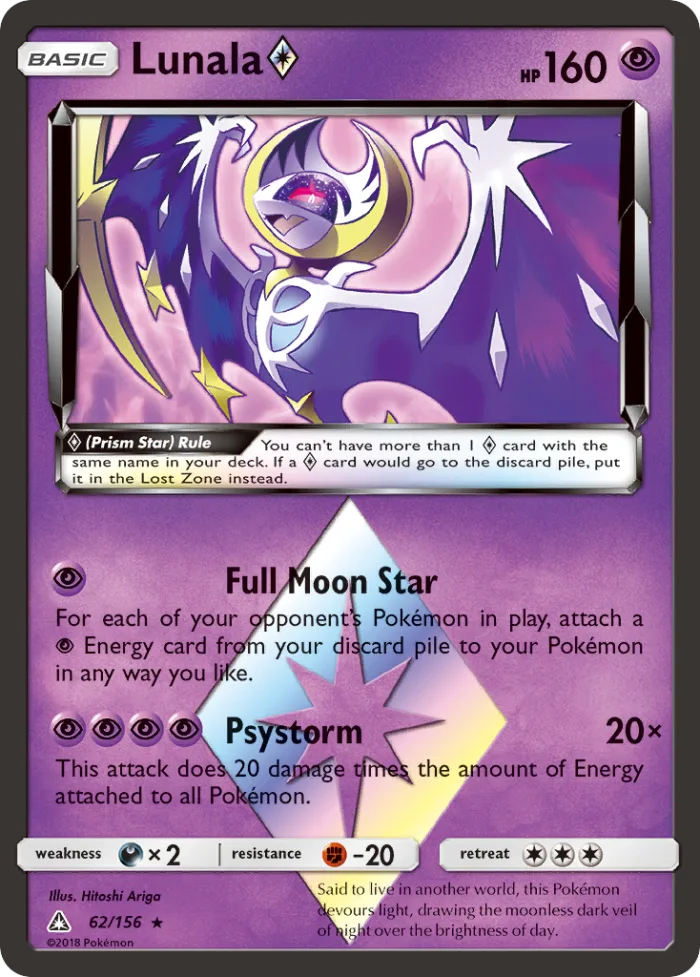 Lunala ◇ #62 Ultra Prism Pokemon card