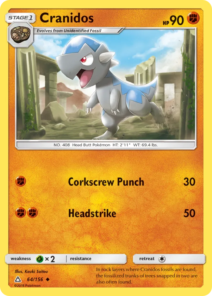 Cranidos #64 Ultra Prism Pokemon card
