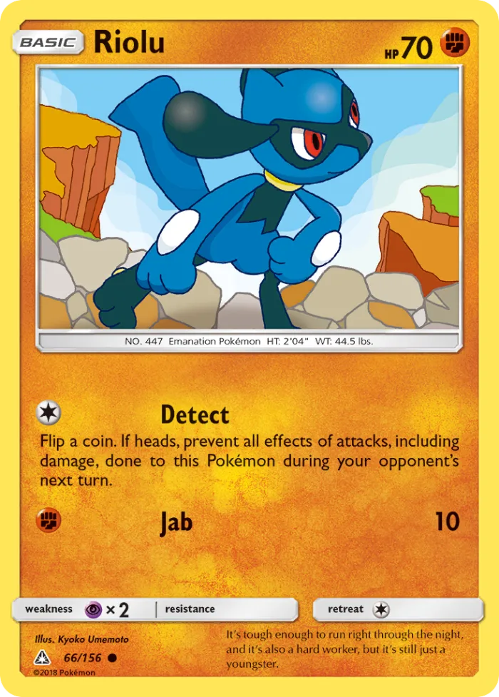 Riolu #66 Ultra Prism Pokemon card