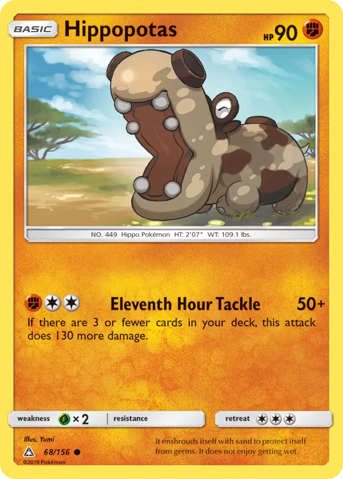 Hippopotas #68 Ultra Prism Pokemon card