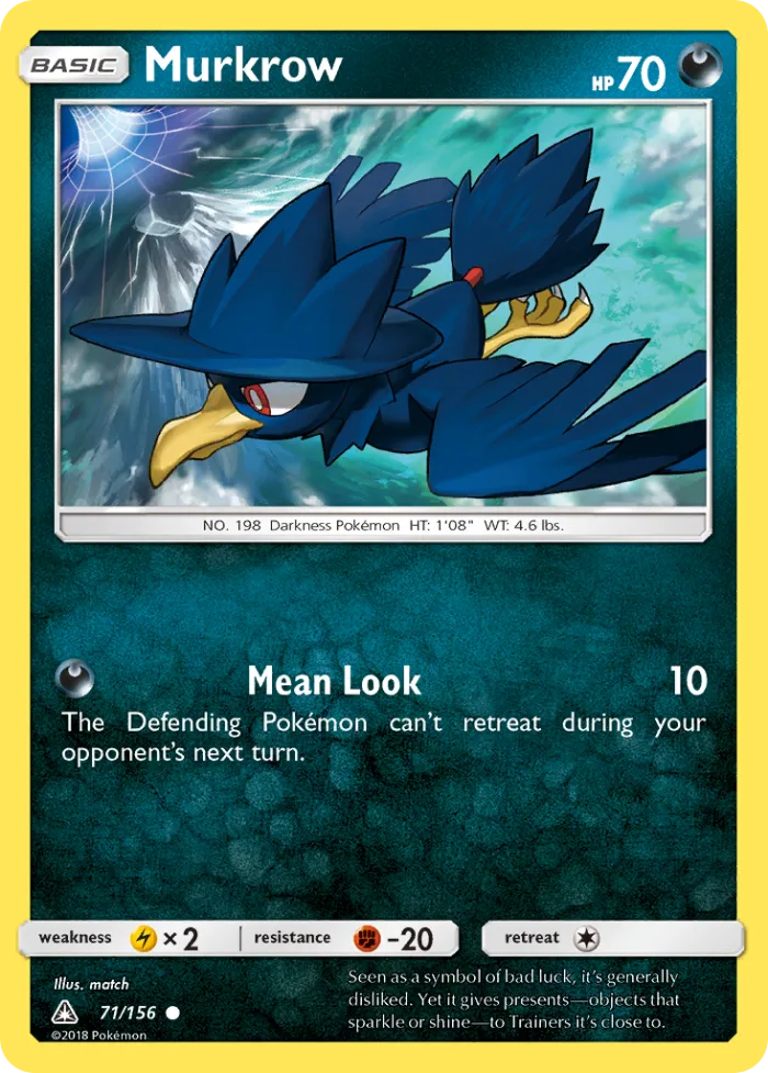 Murkrow #71 Ultra Prism Pokemon card