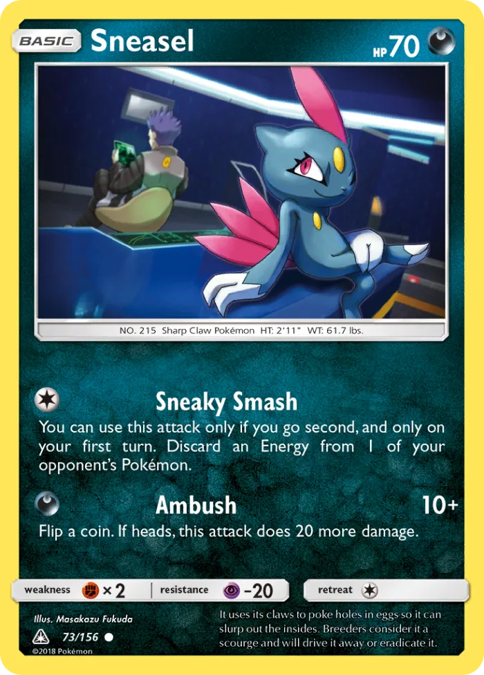Sneasel #73 Ultra Prism Pokemon card