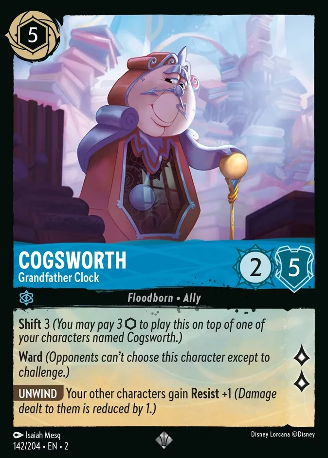 Cogsworth #142 Rise of the Floodborn Disney Lorcana card