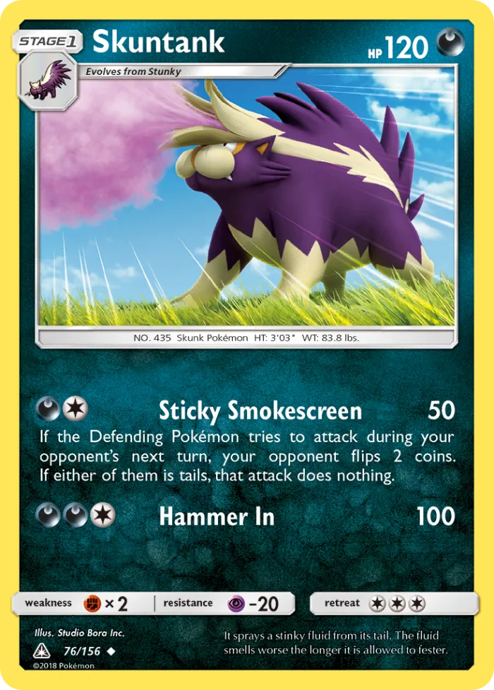 Skuntank #76 Ultra Prism Pokemon card