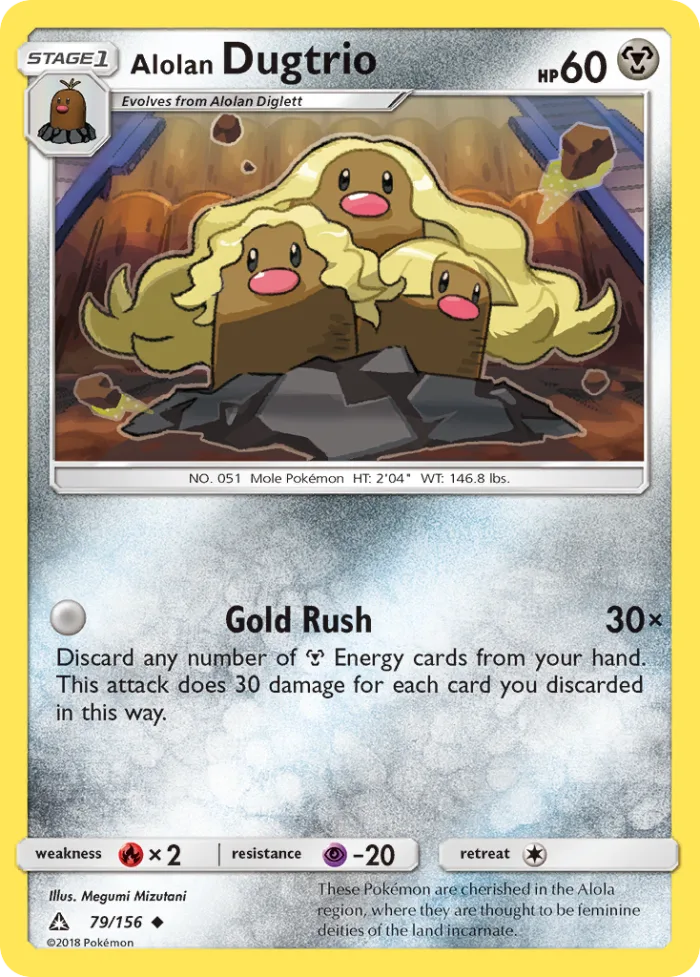 Alolan Dugtrio #79 Ultra Prism Pokemon card