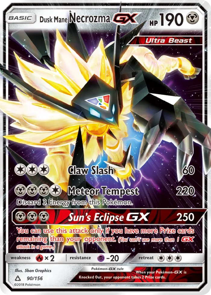 Dusk Mane Necrozma-GX #90 Ultra Prism Pokemon card