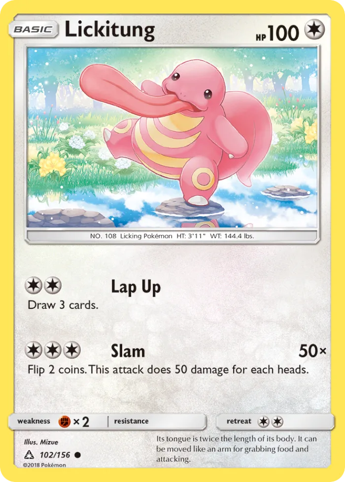Lickitung #102 Ultra Prism Pokemon card