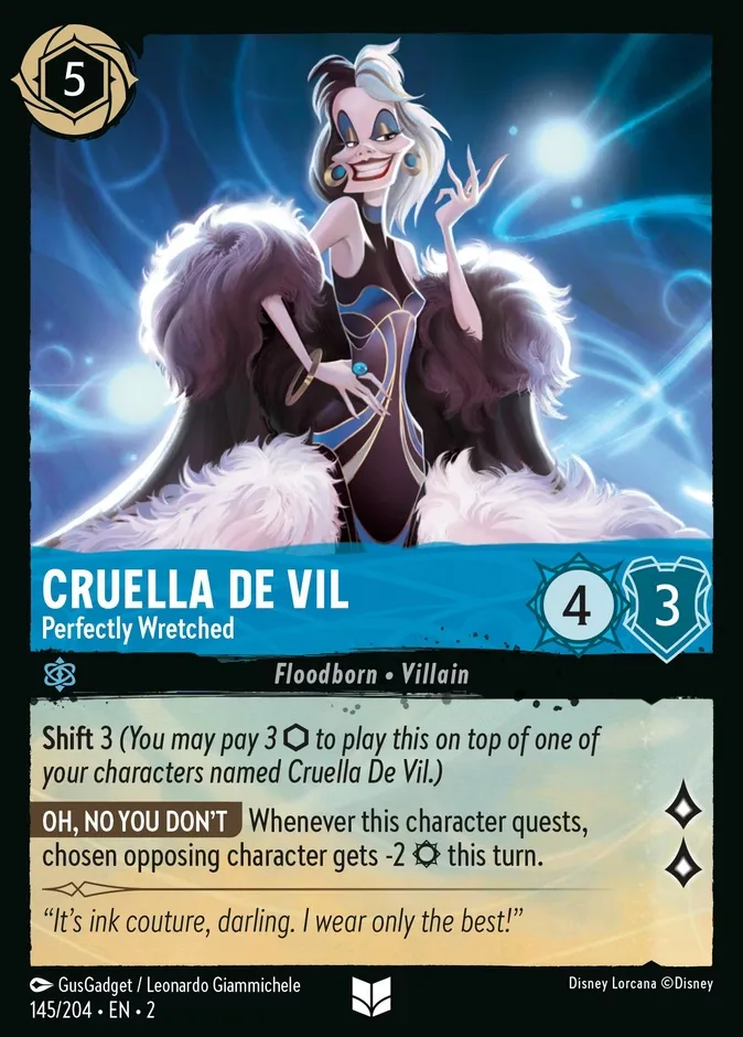 Cruella De Vil #145 Rise of the Floodborn Disney Lorcana card