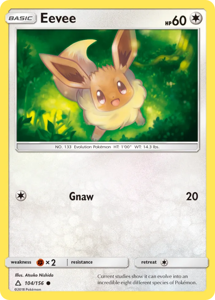 Eevee #104 Ultra Prism Pokemon card