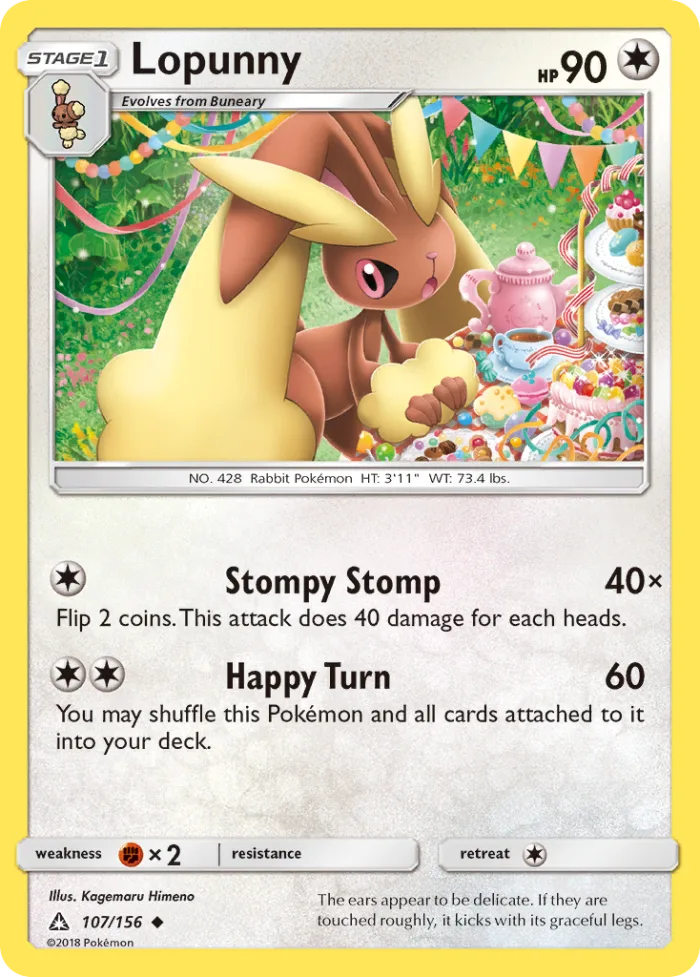 Lopunny #107 Ultra Prism Pokemon card