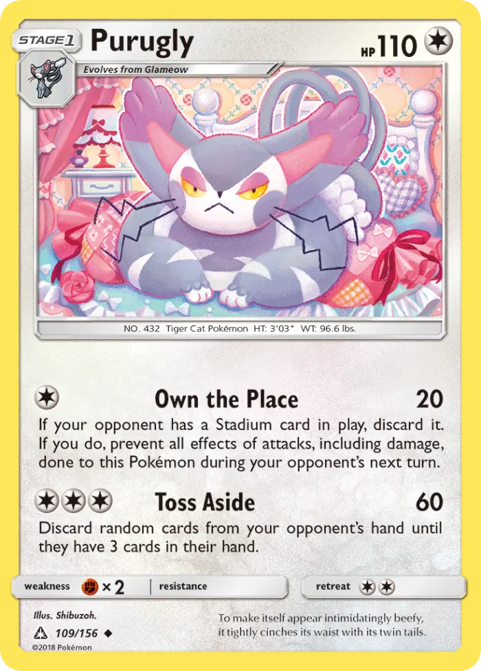 Purugly #109 Ultra Prism Pokemon card