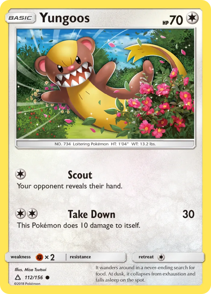 Yungoos #112 Ultra Prism Pokemon card