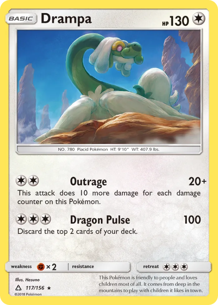 Drampa #117 Ultra Prism Pokemon card