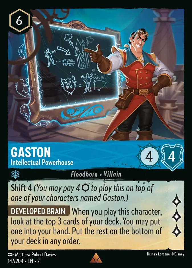 Gaston #147 Rise of the Floodborn Disney Lorcana card