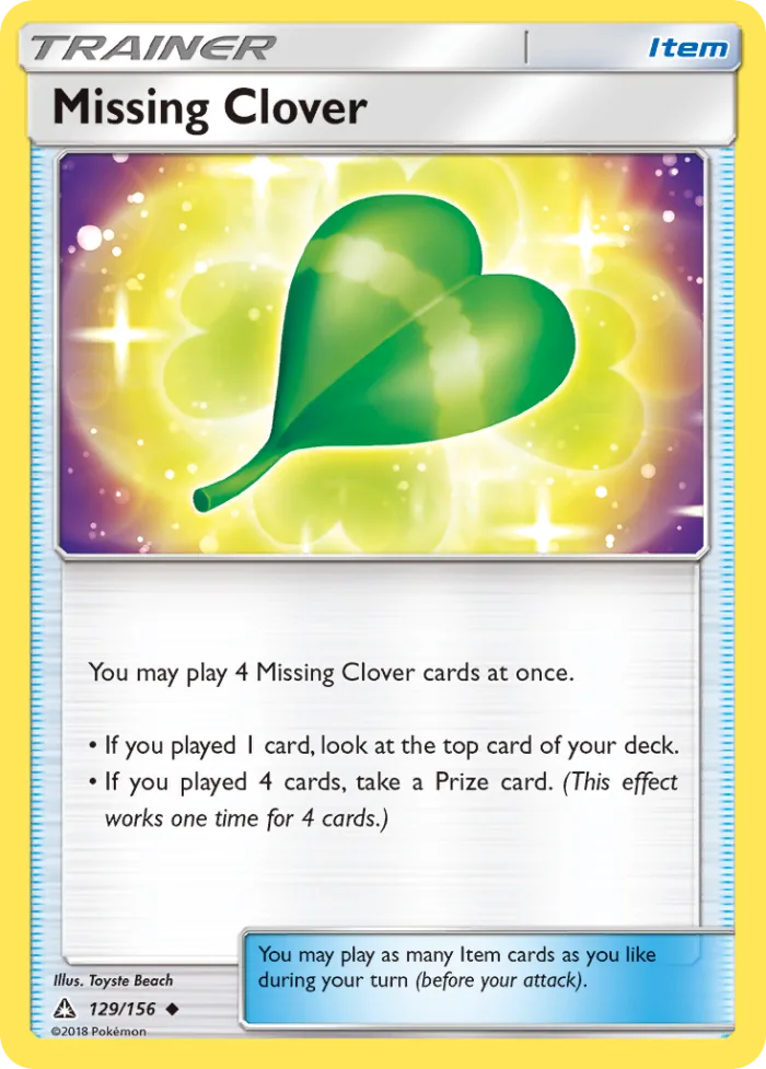 Missing Clover #129 Ultra Prism Pokemon card