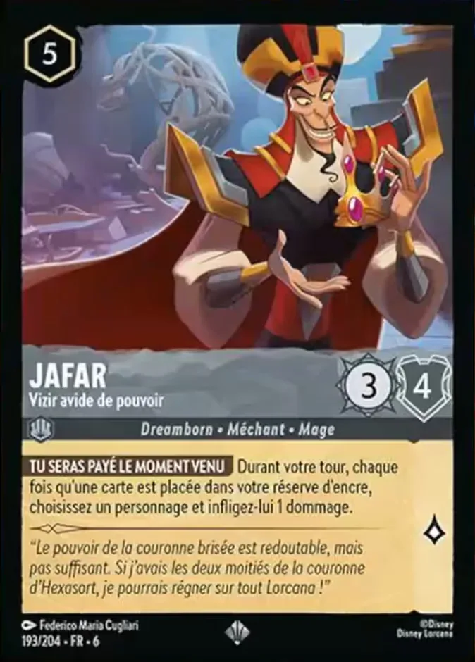 Jafar #193 Azurite Sea Disney Lorcana card