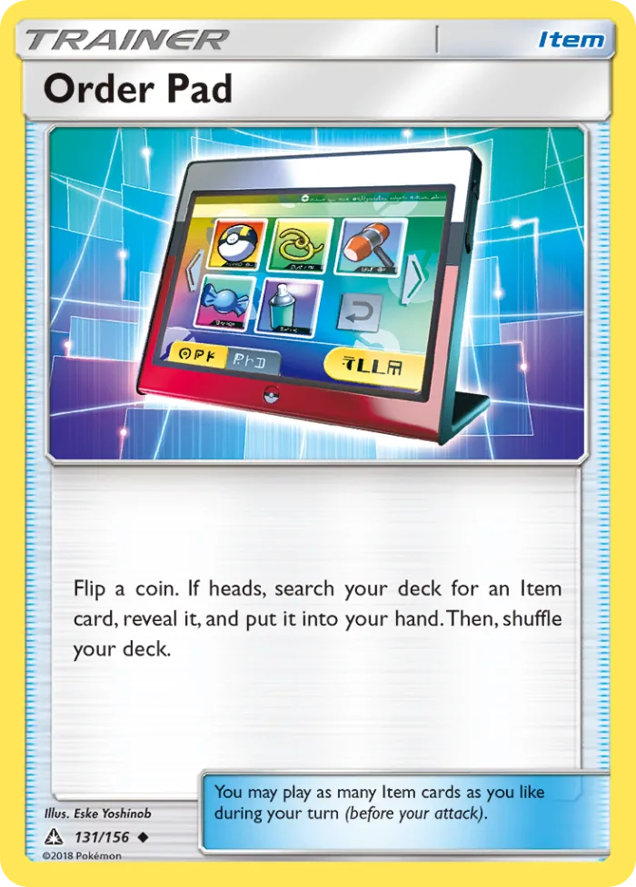 Order Pad #131 Ultra Prism Pokemon card