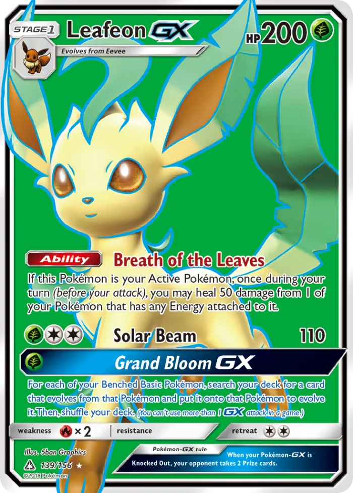 Leafeon-GX #139 Ultra Prism Pokemon card