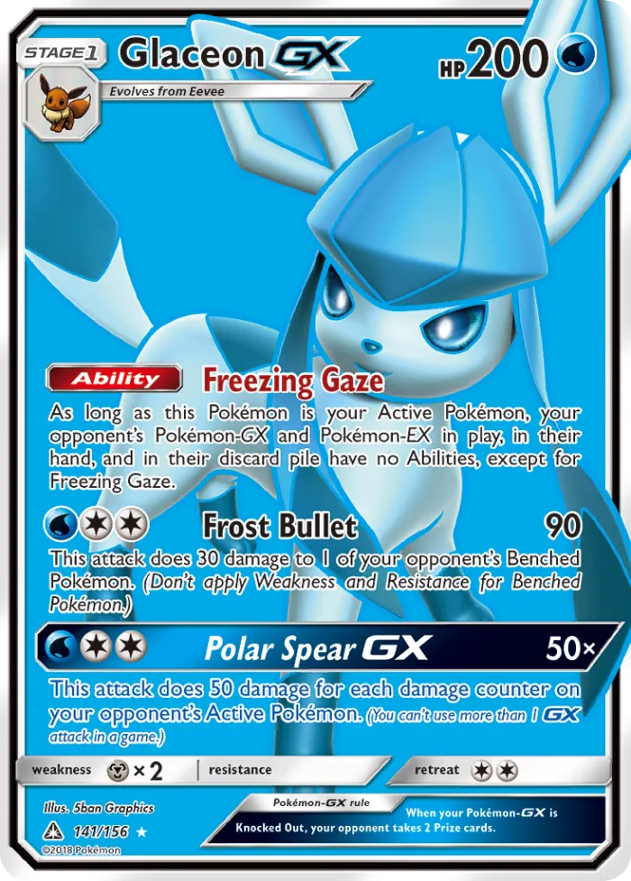 Glaceon-GX #141 Ultra Prism Pokemon card