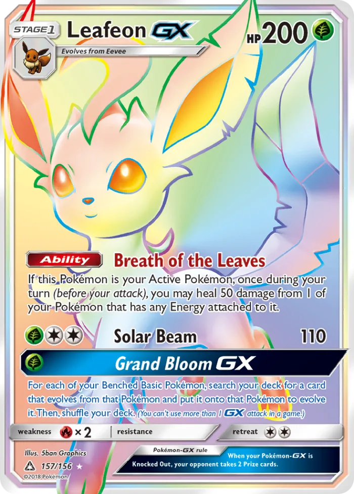 Leafeon-GX #157 Ultra Prism Pokemon card