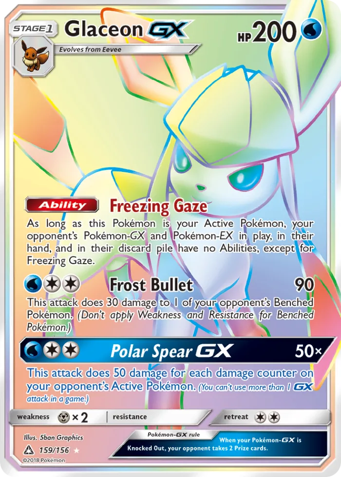 Glaceon-GX #159 Ultra Prism Pokemon card