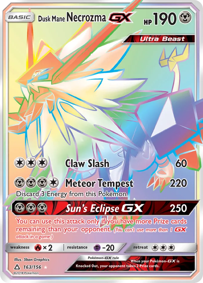 Dusk Mane Necrozma-GX #163 Ultra Prism Pokemon card