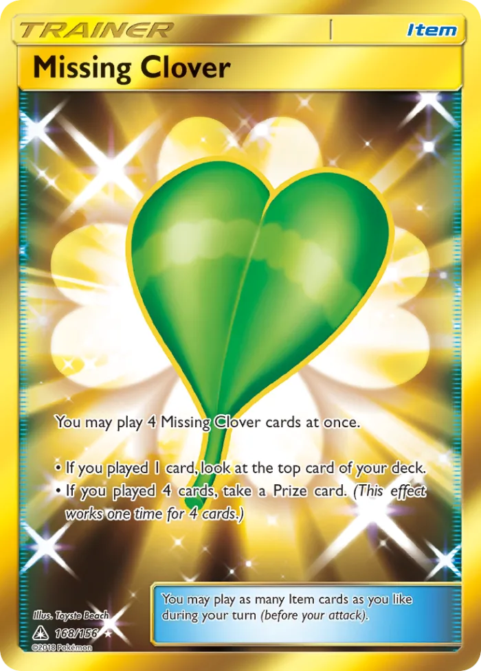 Missing Clover #168 Ultra Prism Pokemon card