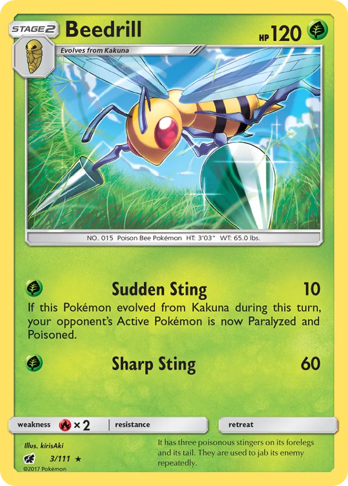 Beedrill #3 Crimson Invasion Pokemon card