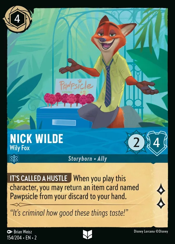 Nick Wilde #154 Rise of the Floodborn Disney Lorcana card