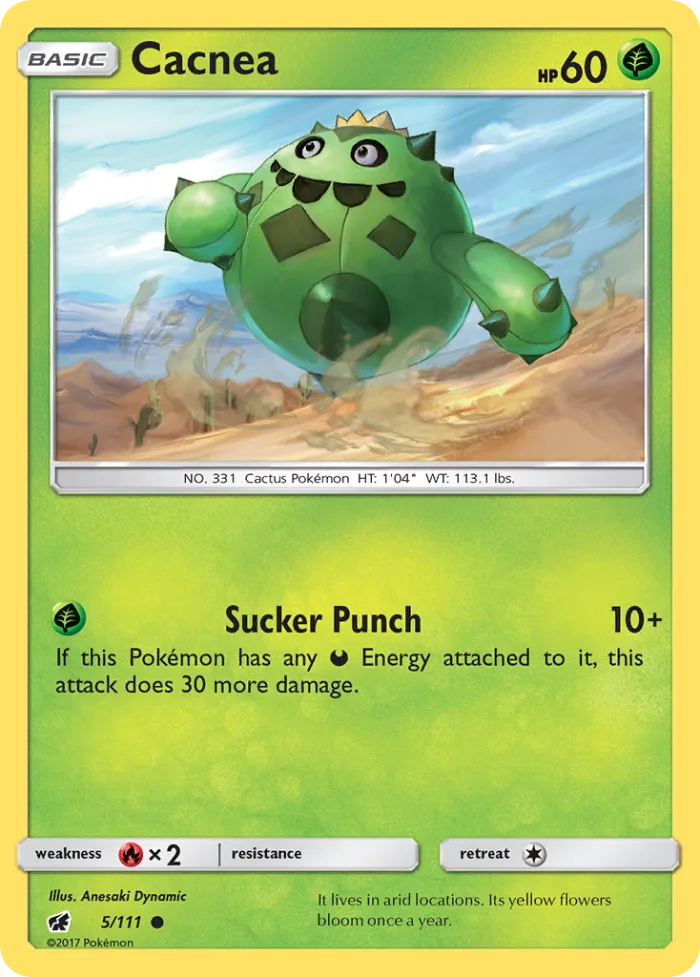 Cacnea #5 Crimson Invasion Pokemon card