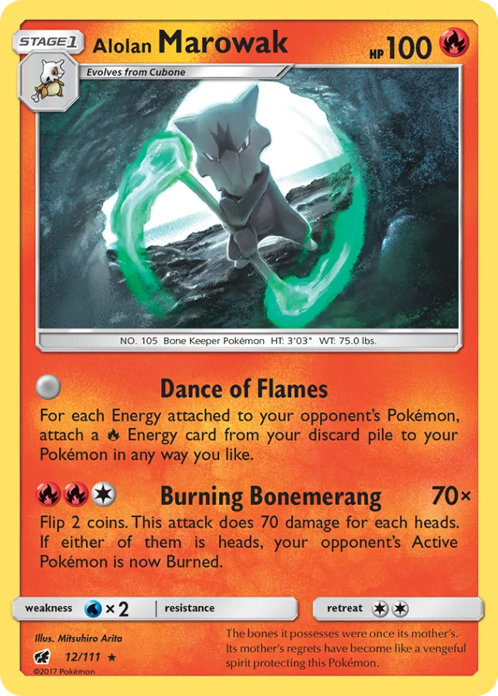 Alolan Marowak #12 Crimson Invasion Pokemon card