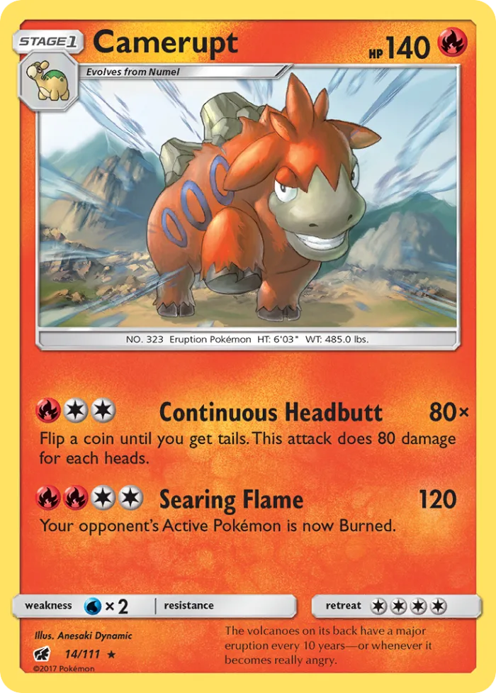 Camerupt #14 Crimson Invasion Pokemon card