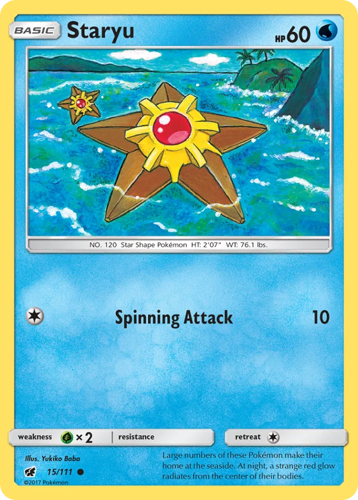 Staryu #15 Crimson Invasion Pokemon card