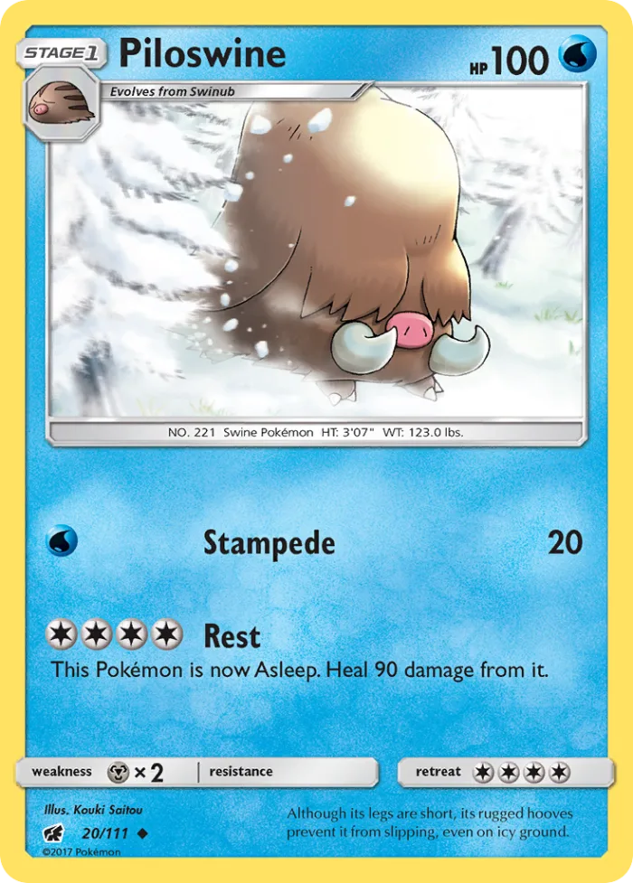 Piloswine #20 Crimson Invasion Pokemon card