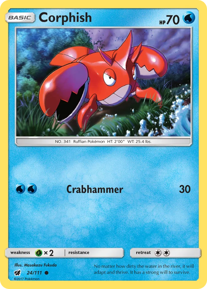 Corphish #24 Crimson Invasion Pokemon card