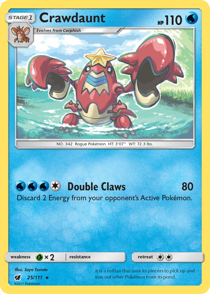 Crawdaunt #25 Crimson Invasion Pokemon card