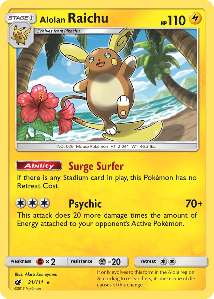 Alolan Raichu #31 Crimson Invasion Pokemon card