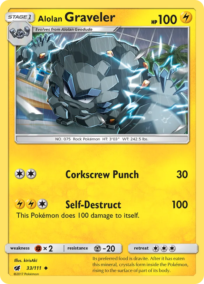 Alolan Graveler #33 Crimson Invasion Pokemon card