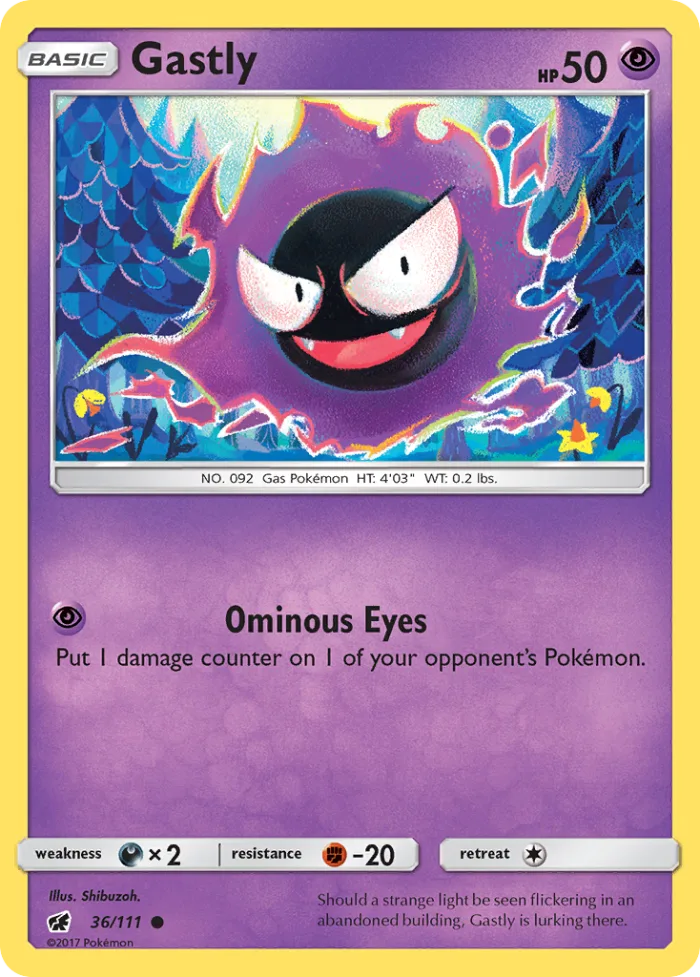 Gastly #36 Crimson Invasion Pokemon card