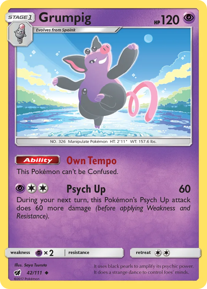 Grumpig #42 Crimson Invasion Pokemon card
