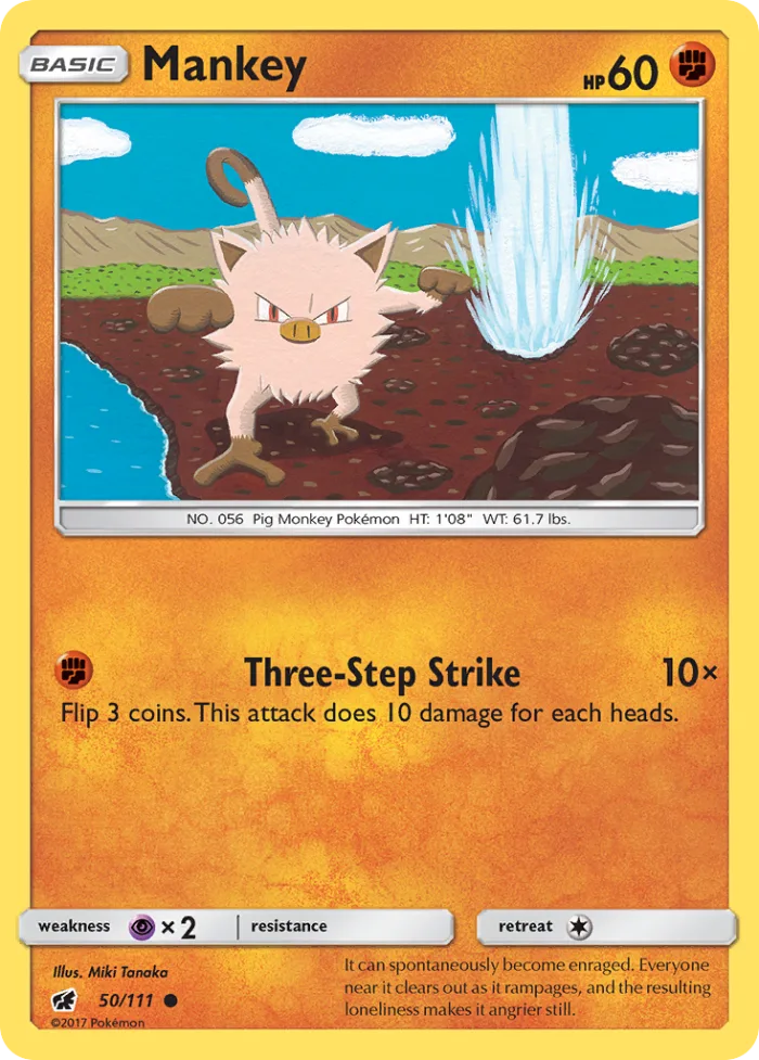 Mankey #50 Crimson Invasion Pokemon card