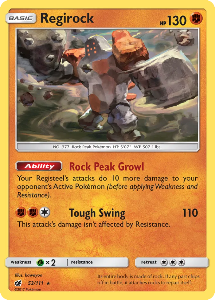 Regirock #53 Crimson Invasion Pokemon card