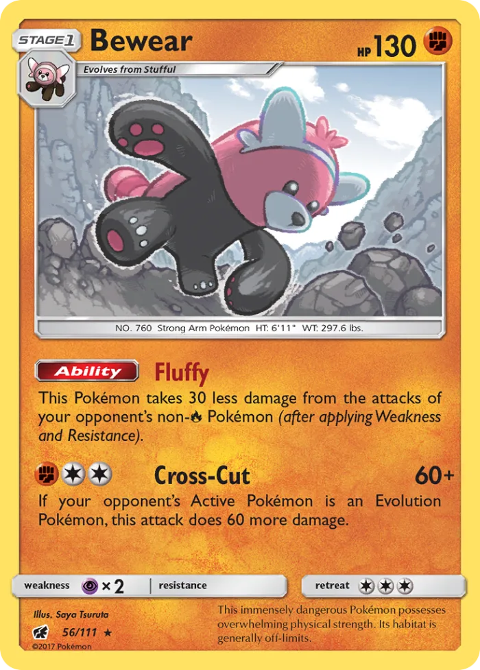 Bewear #56 Crimson Invasion Pokemon card