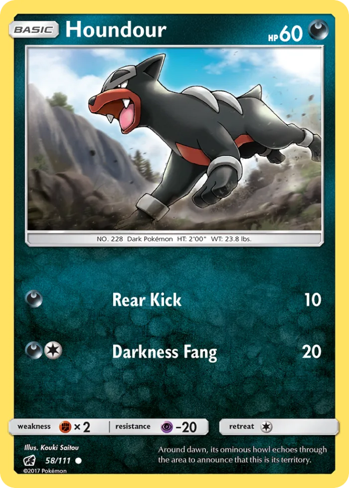 Houndour #58 Crimson Invasion Pokemon card