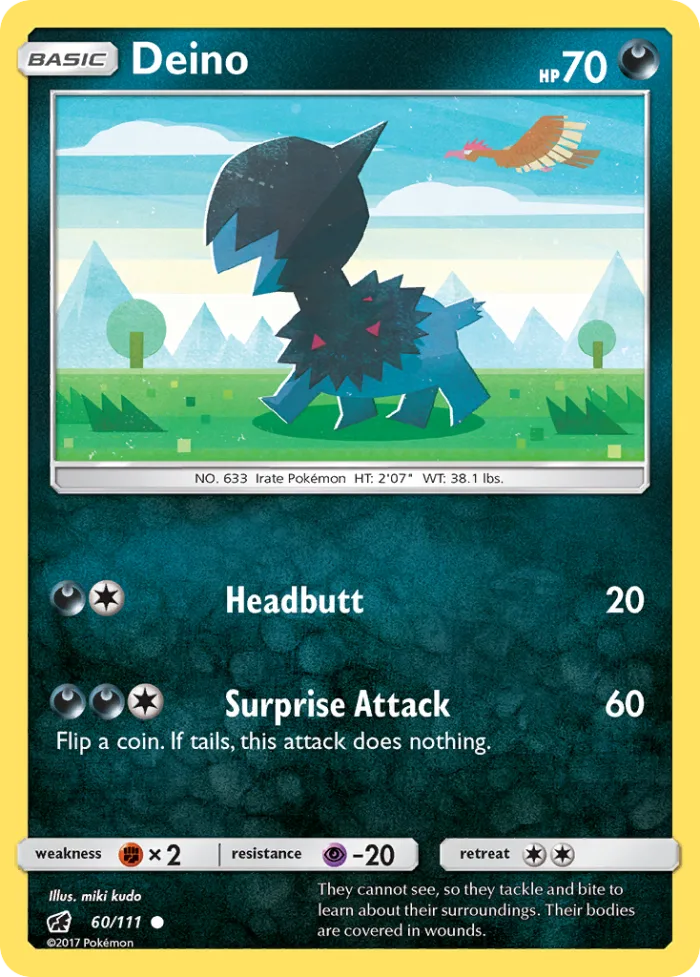 Deino #60 Crimson Invasion Pokemon card