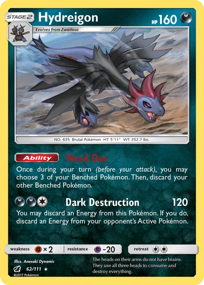 Hydreigon #62 Crimson Invasion Pokemon card
